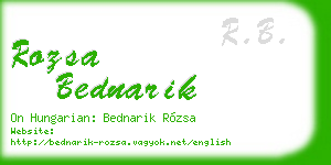rozsa bednarik business card